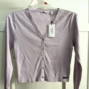 BNWT CALVIN KLEIN JEANS lilac athleisure button up (L)